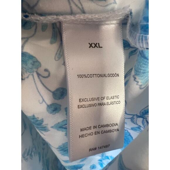 Draper James Floral Print Smocked Side Midi Blue White Flutter Strap Dress XXL - Picture 5 of 7